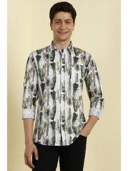 Allen Solly - Men White Regular Fit Printed Full Sleeves Casual Shirt