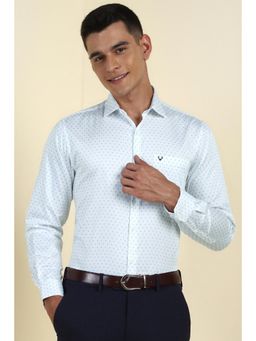 Allen Solly - Men White Printed Full Sleeves Formal Shirt