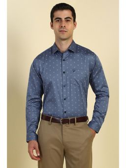 Allen Solly - Men Blue Printed Full Sleeves Formal Shirt