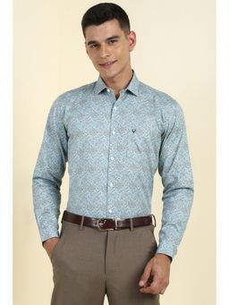 Allen Solly - Men Light Blue Printed Full Sleeves Formal Shirt