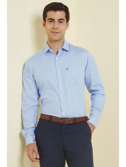 Allen Solly - Men Light Blue Textured Full Sleeves Formal Shirt