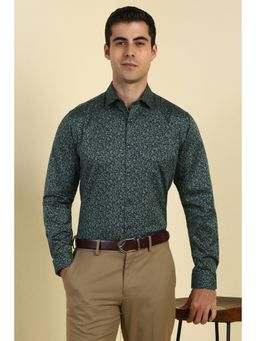 Allen Solly - Men Green Printed Full Sleeves Formal Shirt