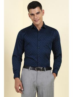 Allen Solly - Men Navy Printed Full Sleeves Formal Shirt