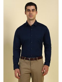 Allen Solly - Men Navy Solid Full Sleeves Formal Shirt