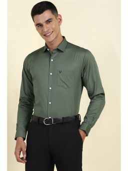 Allen Solly - Men Green Solid Full Sleeves Formal Shirt