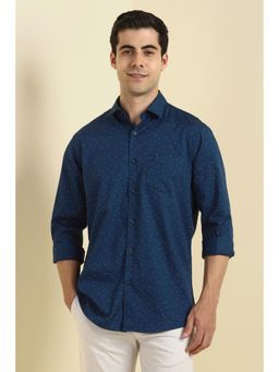 Allen Solly - Men Blue Slim Fit Printed Full Sleeves Casual Shirt