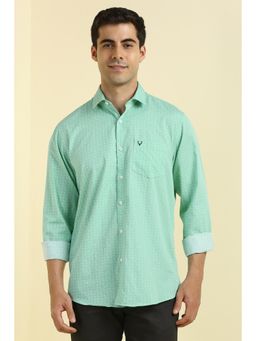 Allen Solly - Men Green Slim Fit Printed Full Sleeves Casual Shirt