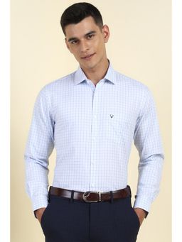 Allen Solly - Men White Checked Full Sleeves Formal Shirt