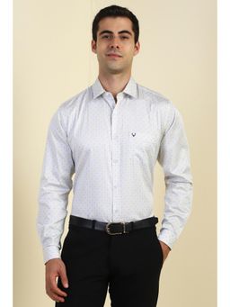 Allen Solly - Men White Printed Full Sleeves Formal Shirt