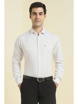 Allen Solly - Men White Printed Full Sleeves Formal Shirt