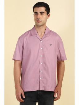 Allen Solly - Men Pink Relaxed Fit Solid Half Sleeves Casual Shirt