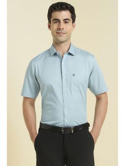 Allen Solly - Men Light Blue Solid Half Sleeves Formal Shirt