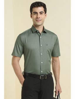 Allen Solly - Men Olive Solid Half Sleeves Formal Shirt