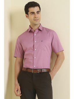 Allen Solly - Men Pink Solid Half Sleeves Formal Shirt