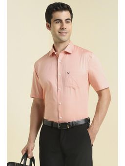 Allen Solly - Men Peach Solid Half Sleeves Formal Shirt