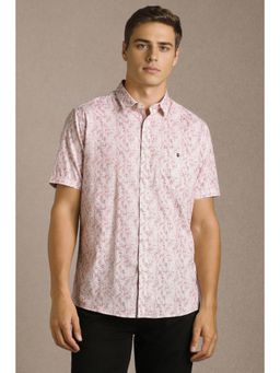 Louis Philippe - Men Pink Print Half Sleeves Casual Shirt