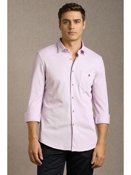 Louis Philippe - Men Lilac Solid Full Sleeves Casual Shirt