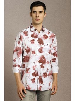 Louis Philippe - Men White Print Full Sleeves Casual Shirt