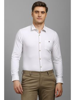 Louis Philippe - Men White Solid Full Sleeves Casual Shirt