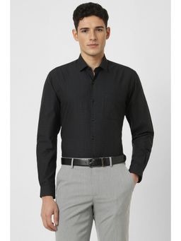 Peter England - Men Black Regular Fit Full Sleeves Formal Shirt