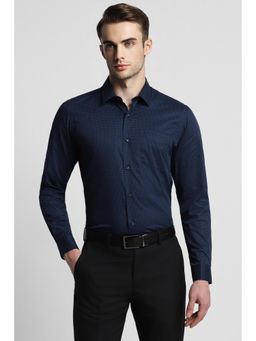 Peter England - Men Navy Slim Fit Full Sleeves Formal Shirt