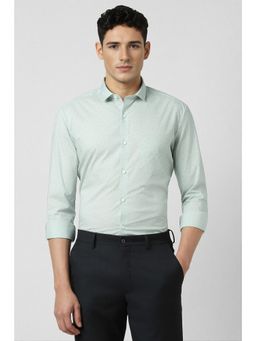 Peter England - Men Green Slim Fit Full Sleeves Formal Shirt