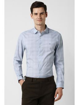 Peter England - Men Light Blue Super Slim Fit Full Sleeves Formal Shirt