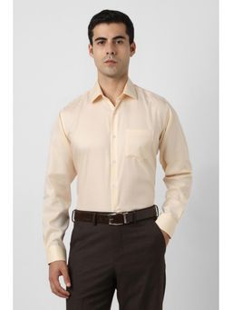Van Heusen - Men Beige Textured Full Sleeves Formal Shirt