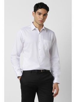 Van Heusen - Men White Textured Full Sleeves Formal Shirt