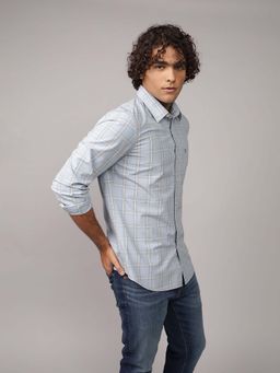 American Eagle - Men Blue Path Slim Fit Everyday Button-Up Shirt