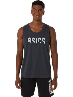 ASICS - Hex Graphic Cotton Blend Dark Grey Men's Tank Top