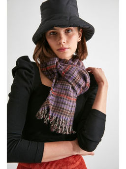 Trendyol - Brown Check Scarf (One Size)