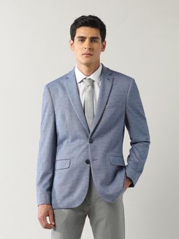 Arrow - Blue Solid Slim Single-Breasted Blazer