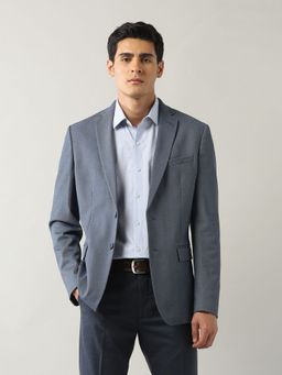 Arrow - Blue Solid Slim Single-Breasted Blazer