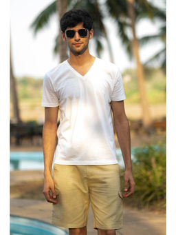 Creatures of Habit - Pima V-Neck Cloud White T-Shirt