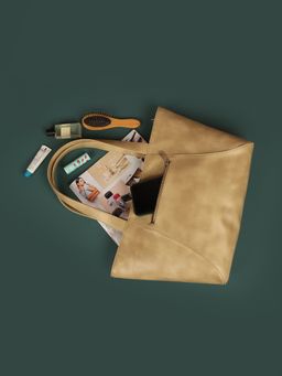 The House Of Ganges - June Vegan Leather Tote Bag Buttermilk (M)