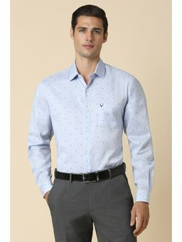 Allen Solly - Men Blue Slim Fit Print Full Sleeves Formal Shirt
