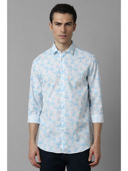 Louis Philippe - Men Blue Slim Fit Print Full Sleeves Casual Shirt