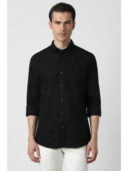 Peter England - Men Black Slim Fit Solid Shirt