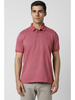Van Heusen - Men Pink Print Polo Neck T-Shirt