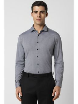 Van Heusen - Men Grey Slim Fit Print Full Sleeves Formal Shirt