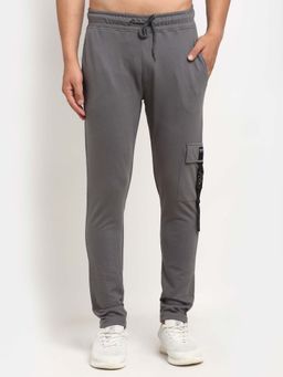 Club York - Men Grey Solid Slim Fit Track Pants