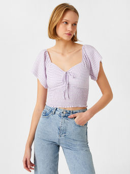 Koton - Purple Top With V-neck
