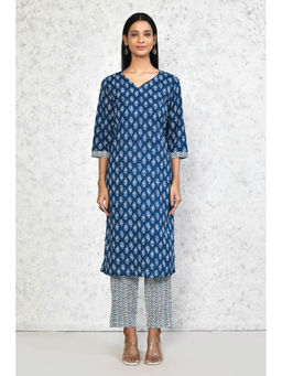 Miravan - Women's Pure Cotton Straight Kurta And Pant (Set of 2)