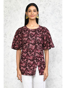 Miravan - Women's Cotton Floral Print Straight Tunic