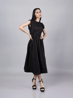 French Theory - Black Old Money Aesthetic Styled Dress