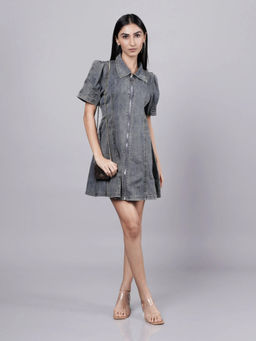 French Theory - Grey Denim Twist Dress