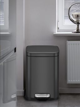 OBSESSIONS - 9L Stainless Steel Step Bin, Matte Black Steel