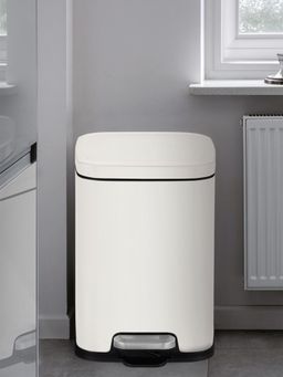OBSESSIONS - 9L Stainless Steel Step Bin, Matte White Steel