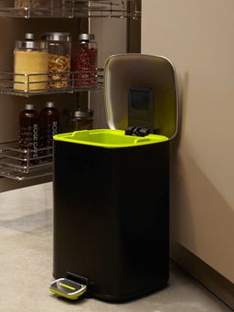 OBSESSIONS - 6L Stainless Steel Step Bin, Black